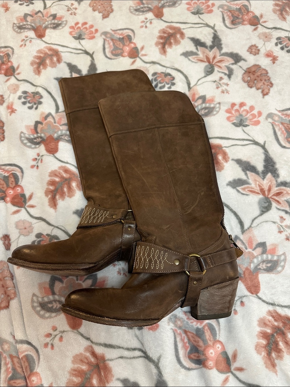 Ariat Brown Harness Mid-Calf Leather Heeled Boots